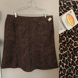 Talbots 18 WP (Woman Petites) animal print corduroy skirt NWT